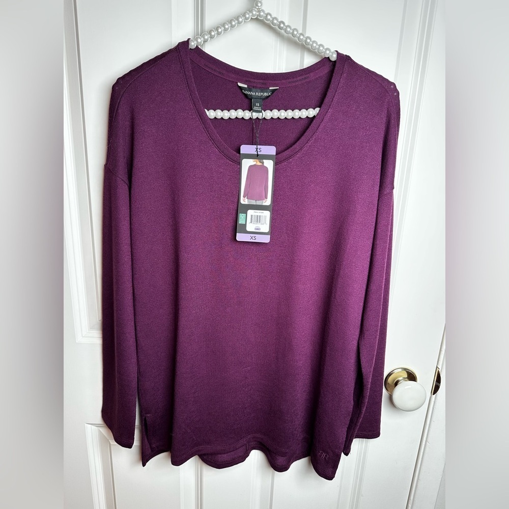 Banana Republic Rich Purple Long Sleeve Top